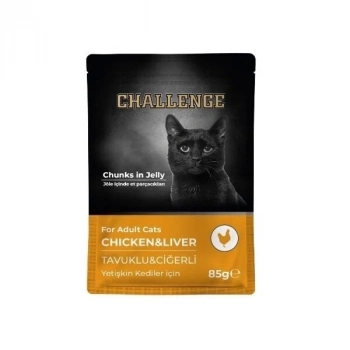 ÇOK SATAN Challenge Tavuklu ve Ciğerli Pouch Yetişkin Konserve Kedi Maması 85 Gr
