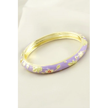 ÇOK SATAN Çiçek İşlemeli Mineli Kelepçe Bileklik