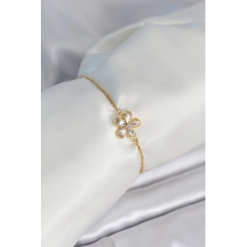 ÇOK SATAN Çiçek Model Asansörlü Gold Renk Kadın Bileklik