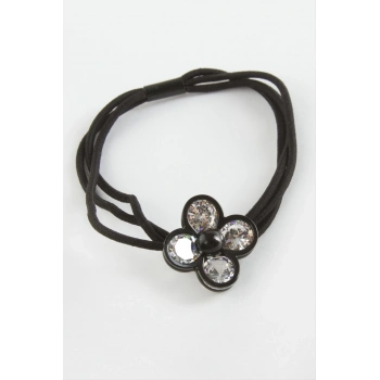 ÇOK SATAN Çiçek Taşlı Lastikli Toka