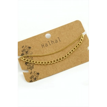 ÇOK SATAN Çift Zincirli Lüks Çelik Halhal