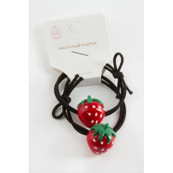 ÇOK SATAN Çilek Lastikli Toka 2 Adet