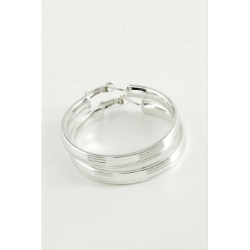 ÇOK SATAN Çizgili Halka Küpe 4,5 cm