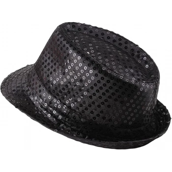 ÇOK SATAN Çocuk Boy Siyah Payetli Şapka Gösteri Şapkası Michael Jackson Şapkası 54 No