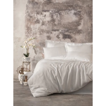 ÇOK SATAN Cotton Box Çift Kişilik Smart Bambu Saten Nevresim Takımı Beyaz