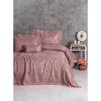 ÇOK SATAN Cotton Box Smart Çift Kişilik Yatak Örtüsü Dalya Gül Kurusu