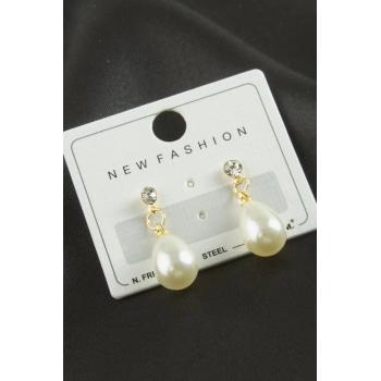 ÇOK SATAN Damla İnci Taşlı Küpe