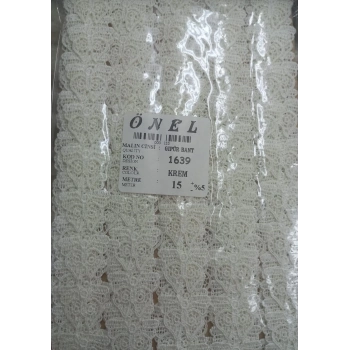 ÇOK SATAN Dantel Polyester Güpür Bant Krem 15 Metre En 6 cm ON-1639-KR