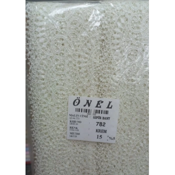 ÇOK SATAN Dantel Polyester Güpür Bant Krem 15 Metre En 6 cm ON-782-KR