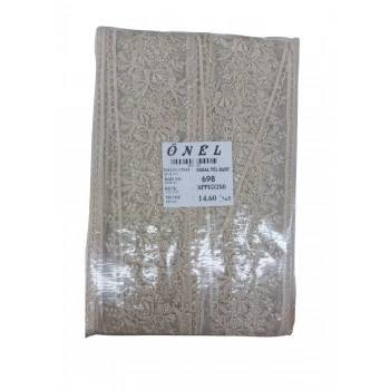 ÇOK SATAN Dantel Polyester Sanal Tül Bant Cappucino 14,60 Metre En 6 cm ON-698-C
