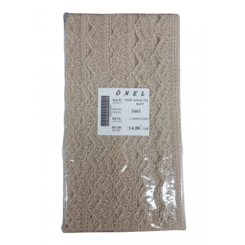 ÇOK SATAN Dantel Polyester Sanal Tül Bant Cappucino 14,80 Metre En 6 cm ON-1661-C