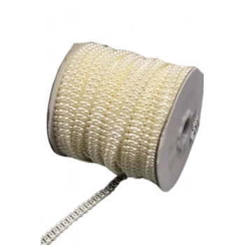 ÇOK SATAN Dikilebilir Sıralı İnci En 1 cm Krem 10 Metre