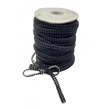 ÇOK SATAN Dikilebilir Sıralı İnci En 1 cm Siyah 5 Metre