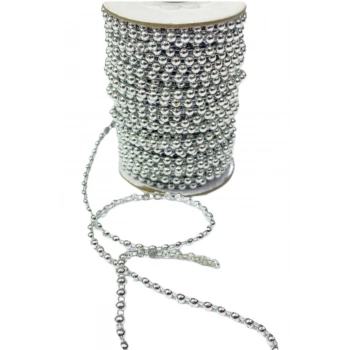 ÇOK SATAN Dikilebilir Sıralı İnci Tekli En 1 cm Gümüş 10 Metre