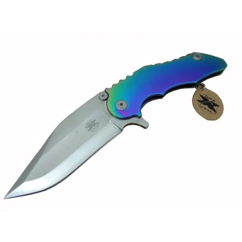 ÇOK SATAN DPX Gear WL 9115 Outdoor Çakı 23 cm - Metal Gökkuşağı Sap, Otomatik, Kılıflı