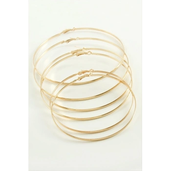 ÇOK SATAN Düz Metal Halka Küpe 6 Adet