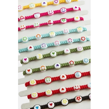 ÇOK SATAN Emoji Makrome Örgülü Bileklik