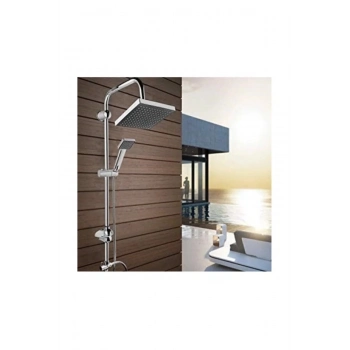 ÇOK SATAN Epilons Robot Tepe Duş Sistemi Yağmurlama Duş Seti Krom Siyah Kare