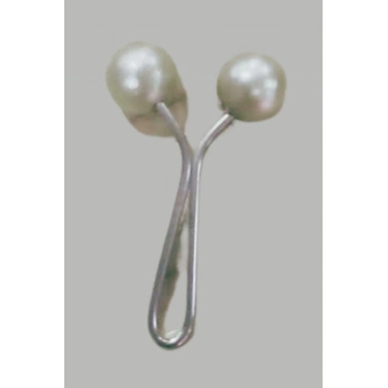 ÇOK SATAN Eşarp Klipsi Top Model Düz Beyaz 1 Adet