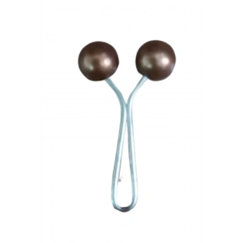 ÇOK SATAN Eşarp Klipsi Top Model Düz Kahverengi 1 Adet