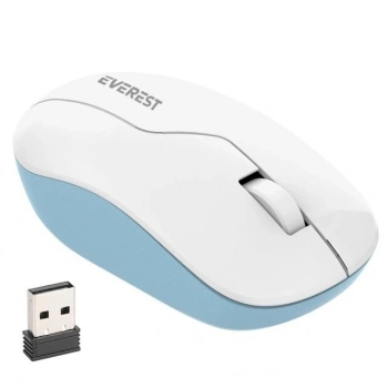 ÇOK SATAN Everest Smw-973 Usb Beyaz-mavi 2.4ghz 1200dpı Kablosuz Optik Mouse 5 Metre Menzilli