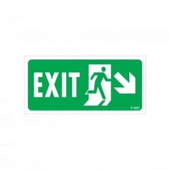 ÇOK SATAN Exit Sağ Aşağı Uyarı Levhası 17,5x25 KOD:957