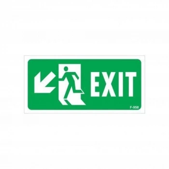 ÇOK SATAN Exit Sol Aşağı Uyarı Levhası 17,5x25 KOD:958