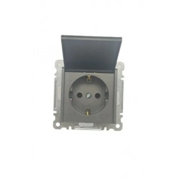 ÇOK SATAN Füme Kapaklı Topraklı Priz Çerçevesiz - Priz ve Anahtar İçin Uyumlu Çerçeve