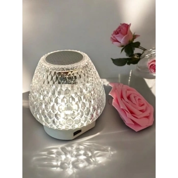 ÇOK SATAN G5 Kristal Şarjlı Masa Lambası - 7 Renk Gece Lambası ve Bluetooth Hoparlör