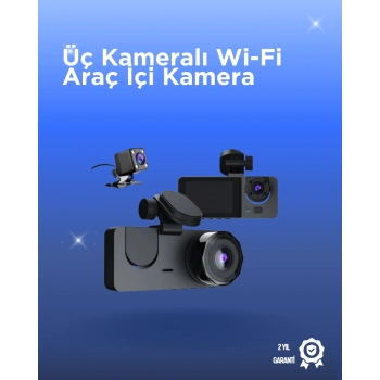 ÇOK SATAN Gelişmiş G-Sensörlü Üçlü Araç Kamerası – 5” LCD Ekran ve Hareket Algılama