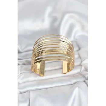 ÇOK SATAN Gold Renk Pirinç Kaburga Model Kadın Bileklik