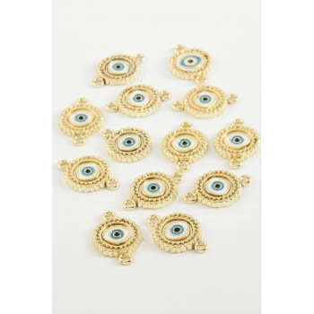 ÇOK SATAN Göz Çift Kulplu Mineli Bileklik ve Kolye Ucu Aparatı 1 Adet