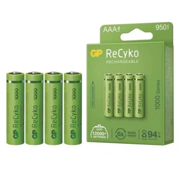 ÇOK SATAN Gp Recyko 950 Mah Aaa 4lü Şarjlı İnce Kalem  Pil Gp100aaahce-2eb4 (gprhc103e001)