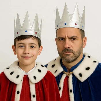 ÇOK SATAN Gümüş Renk Eva Yumuşak Kral Kraliyet Tacı Yetişkin Çocuk Uyumlu 55 cm