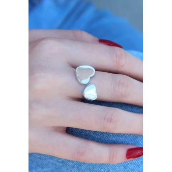 ÇOK SATAN Gümüş Renk Kalp Model Kadın Yüzük