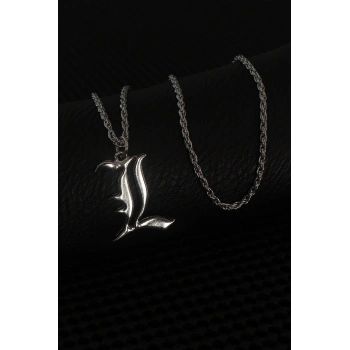 ÇOK SATAN Gümüş Renk L Harf Erkek Kolye