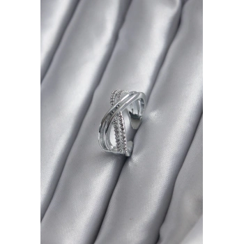 ÇOK SATAN Gümüş Renk Zirkon Taşlı Kadın Yüzük