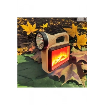 ÇOK SATAN Güneş Enerjili Şömineli Çok Fonksiyonlu Çift Işık Kaynağı Usb Şarjlı Solar El Feneri