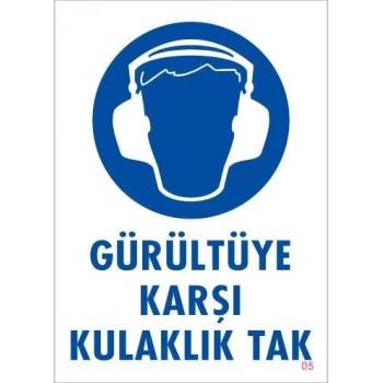 ÇOK SATAN Gürültüye Karşı Kulaklık Tak Uyarı Levhası 25x35 KOD:5