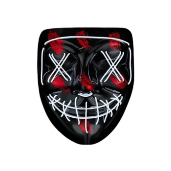 ÇOK SATAN Hallowen Parti Maskesi Neon Led Işıklı Maske 3 Modlu Cadılar Bayramı Maskesi