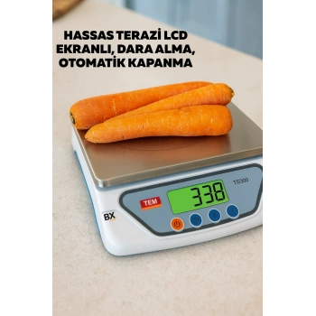 ÇOK SATAN Hassas Dijital Terazi LCD Ekranlı Dara Alma ve Otomatik Kapanma Özellikli Mutfak Tartısı