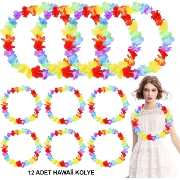 ÇOK SATAN Hawaii Çiçekli Boyun Kolyesi 12 Adet