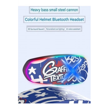 ÇOK SATAN Helmet Graffiti Motor Kask Kulaklık Rgb Modlu Su Geçirmez 6.0 Bluetooth Intercom Yenı Model