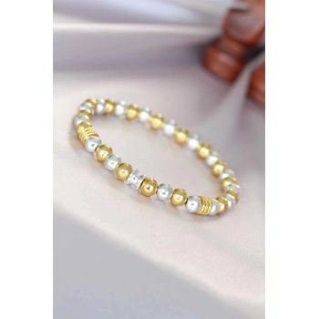 ÇOK SATAN Hematit Gümüş Gold Renk Doğal Taş Erkek Bileklik