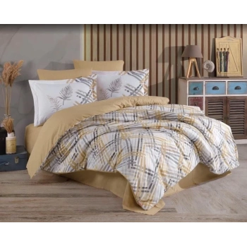 ÇOK SATAN Hobby Çift Kişilik Ranforce Nevresim Takımı Irma Bej