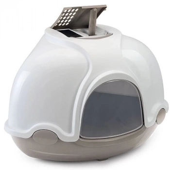 ÇOK SATAN İmac Ginger Kapalı Kedi Tuvaleti Beyaz/Gri 52x52x44.5 Cm