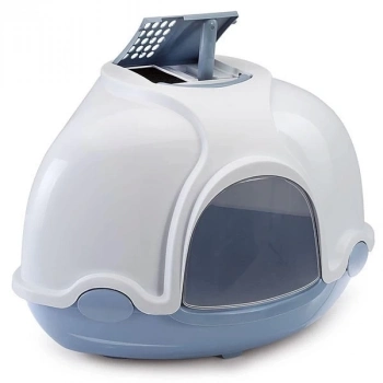 ÇOK SATAN İmac Ginger Kapalı Kedi Tuvaleti Beyaz/Mavi 52x52x44.5 Cm
