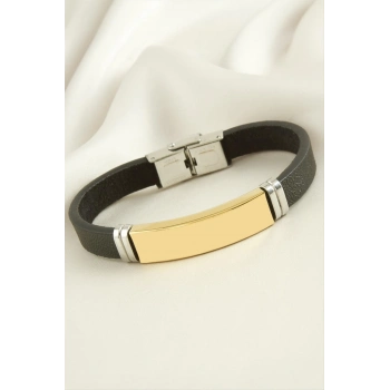 ÇOK SATAN İsim Yazılabilir Deri Çelik Bileklik