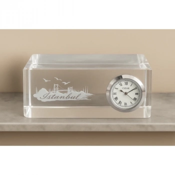 ÇOK SATAN İstanbul Tasarımlı Kristal Saatli Biblo