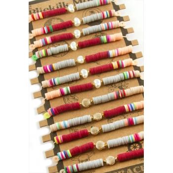 ÇOK SATAN İstiridye İnci Fimo Boncuk Bileklik